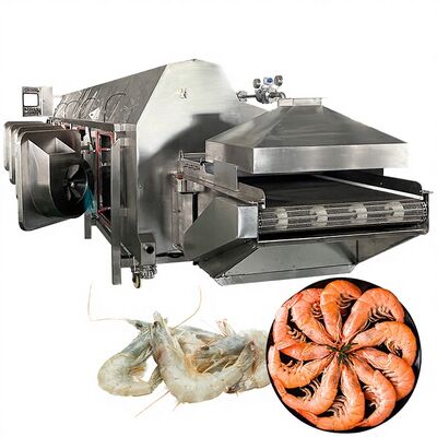 Dobra cena. 700-1000 KG/H Automatyczna kuchenka do krewetek Stabilna maszyna do gotowania tunelowego z owocami morza Krewetkowa kuchenka wodna Automatyczna maszyna do blanszowania w Internecie