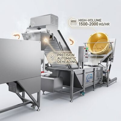 Dobra cena. Przemysłowa maszyna do oddzielania głów krewetek SUS304 Stal nierdzewna 2000-2500KG 5,5KW 440V dla fabryki mrożonek w Internecie
