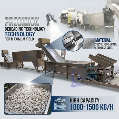 Dobra cena. Kompaktowa maszyna do oddzielania głów krewetek SUS304 1500-2000KG 0,8KW 440V do kuchni komercyjnych w Internecie