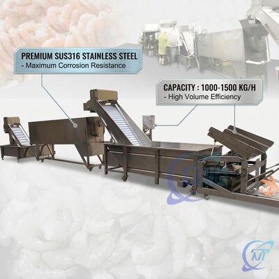 Dobra cena. Maszyna do obcinania główek krewetek Premium ze stali nierdzewnej 316L 1000-1500KG 3,0KW 50Hz do linii przetwórstwa krewetek w Internecie
