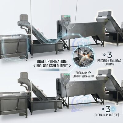 Dobra cena. Portable Shrimp Head Screening Machine Anti Corrosive SUS316 2000-2500KG 11.7KW 380V w Internecie