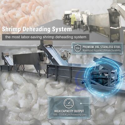 Dobra cena. Easy Clean Prawn Processing Machine Precision SUS316 800-1000KG 5.5KW 60Hz For Seafood Export Company w Internecie