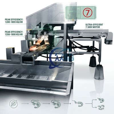 Dobra cena. Anti Corrosive Shrimp Processing Line Machine SUS316 1500-2000KG 15KW 220V For Food Processing Factory w Internecie