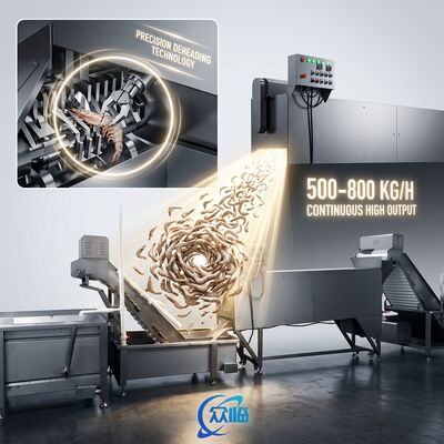 Dobra cena. Skid Mounted Shrimp Head Removal Machine SUS316L 1200-1800KG 9.0KW 60Hz For Food Processing Factory w Internecie